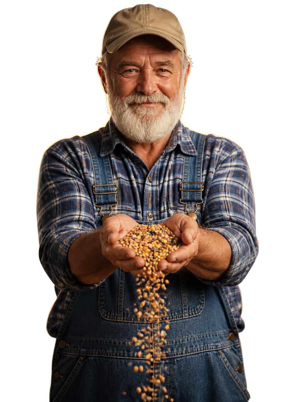 Senior Farmer Holding Grains